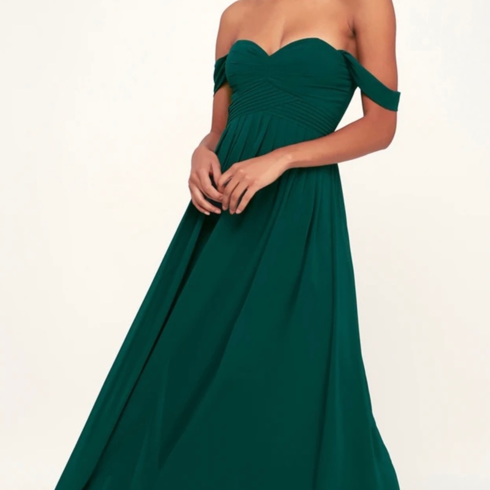 Forest green long dress